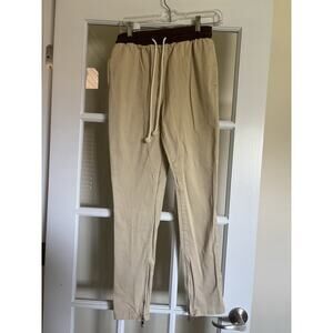 Urkool jogger pants khaki drawstring zipper bottom medium men’s